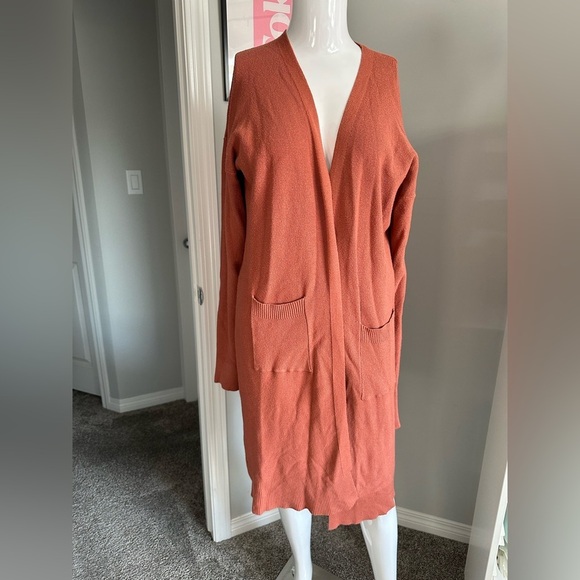 tea n rose Sweaters - Tea n Rose Warm Brown Knit Cardigan